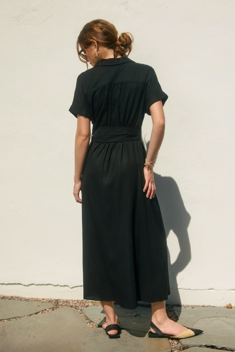 Black Belted Maxi Dress from Southern Sunday Boutique in Naples, FL