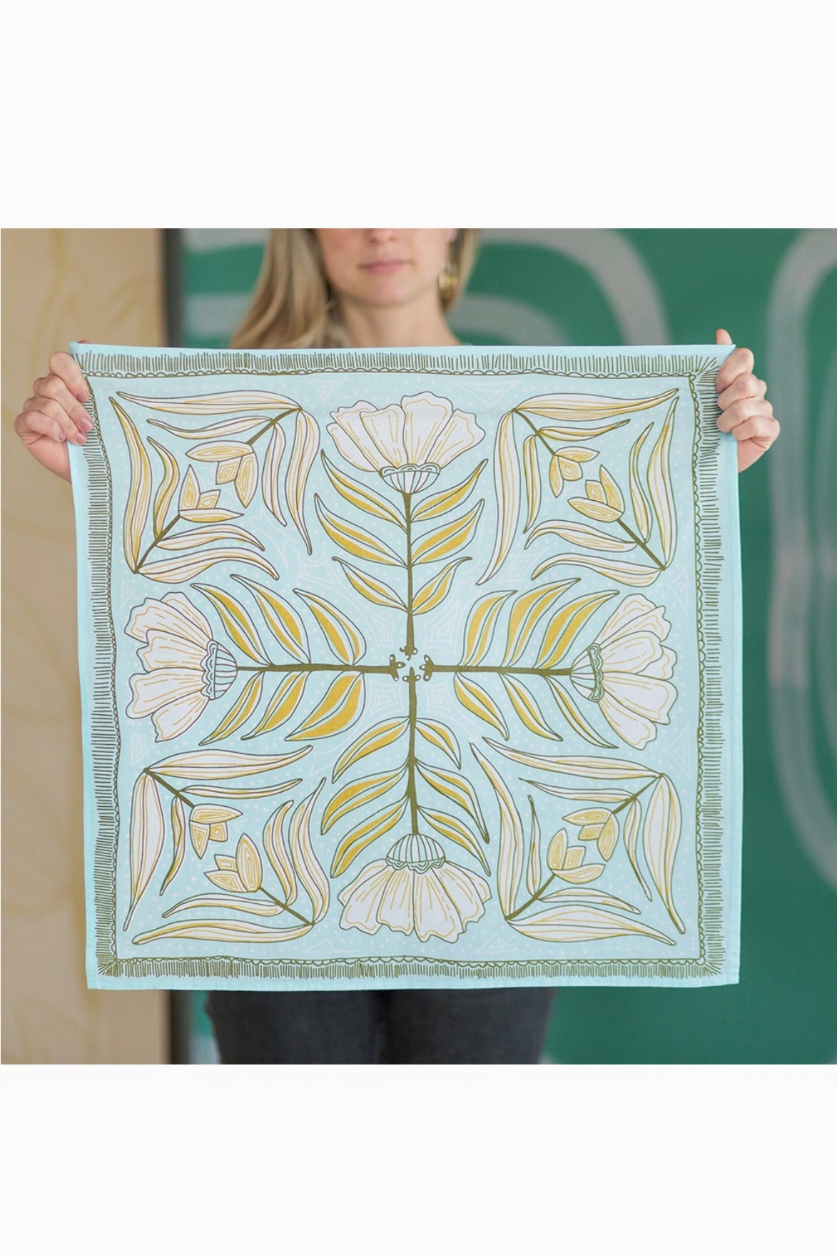 Elize Art Deco Print Cotton Bandana