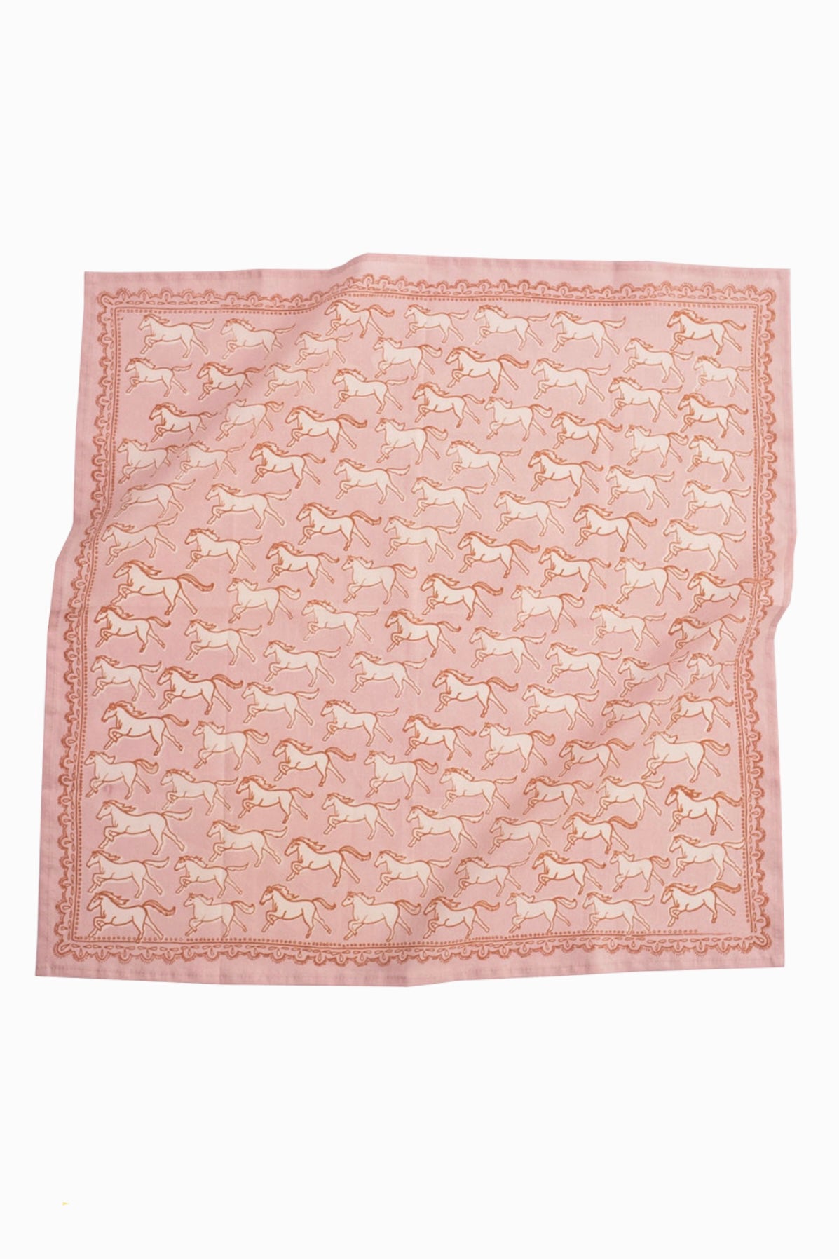 Pink Run Wild Horse Print Cotton Bandana from Southern Sunday boutique in Naples, FL