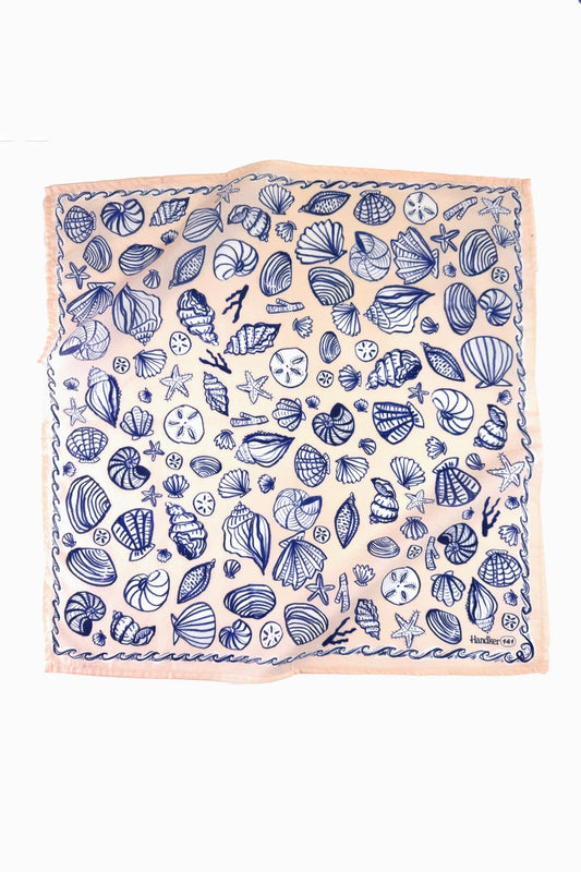 Pink Seashell Print Cotton Bandana from Southern Sunday Boutique in Naples, FL