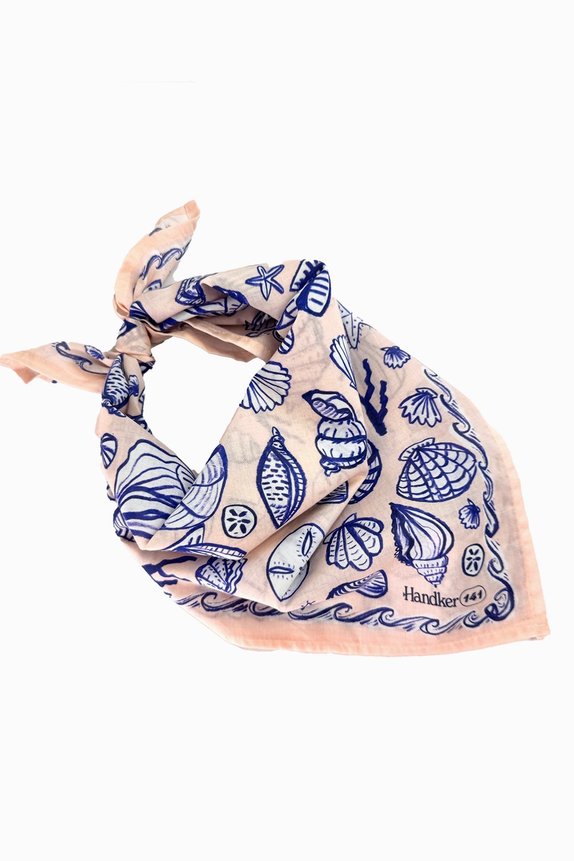 Pink Seashell Print Cotton Bandana from Southern Sunday Boutique in Naples, FL