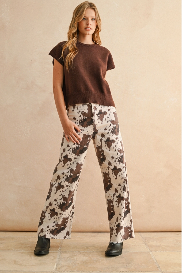 Chocolate Short Sleeve Sweater from Southern Sunday Boutique in Naples, FL