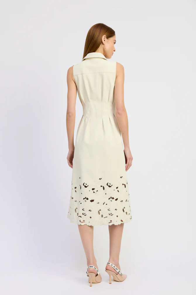 Alitzel Button Up Floral Embroidered Dress from Southern Sunday Boutique in Naples, FL