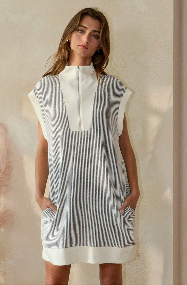 Collared Sweatshirt Dress