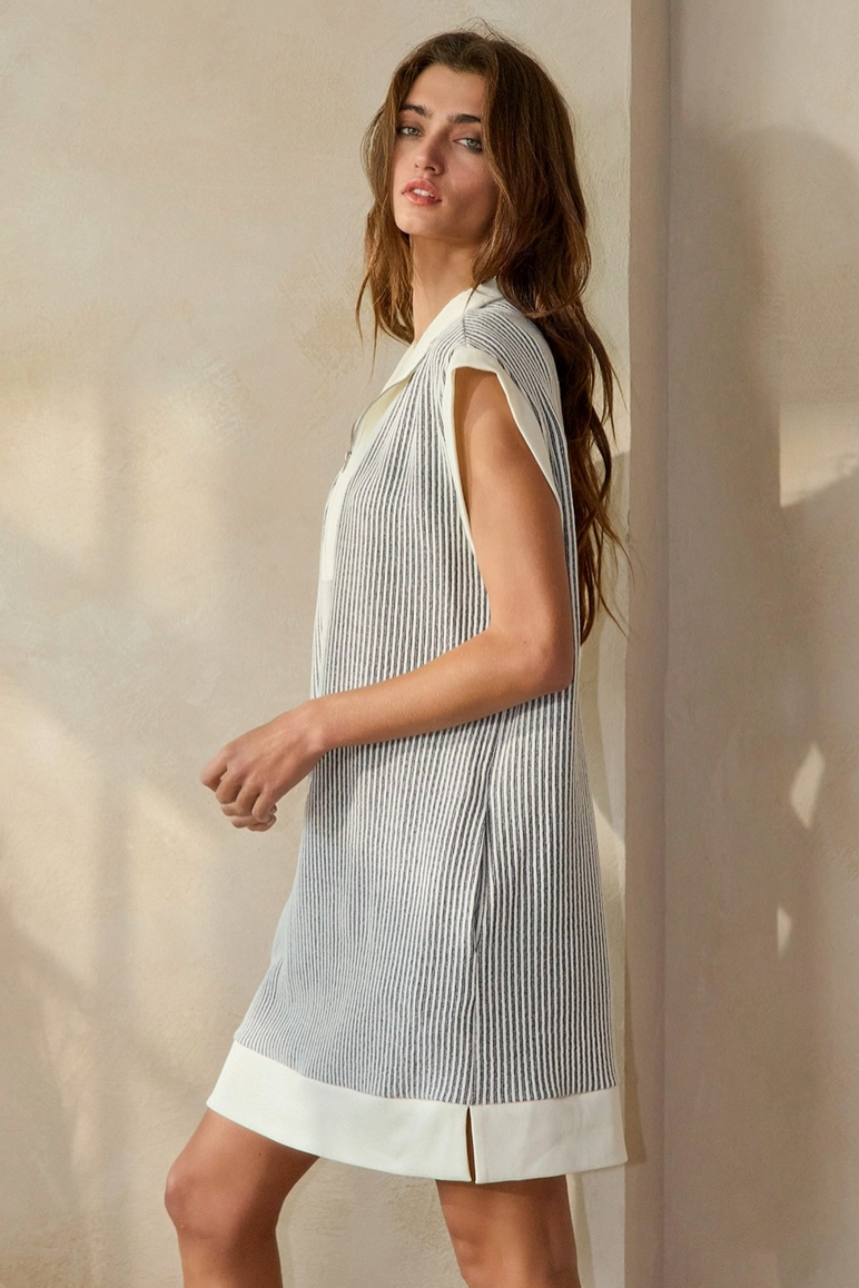 Collared Sweatshirt Dress