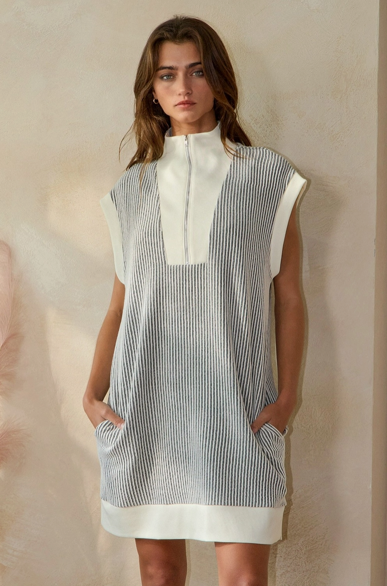 Collared Sweatshirt Dress