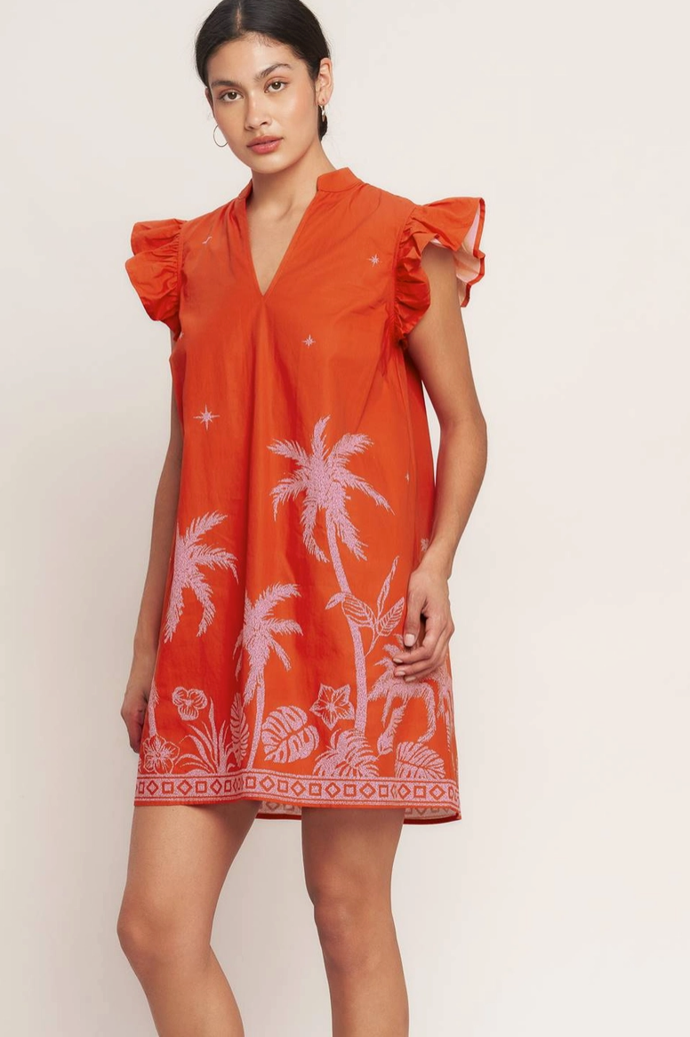 Red & Pink Tropical Printed Sundress from Southern Sunday Boutique in Naples, FL