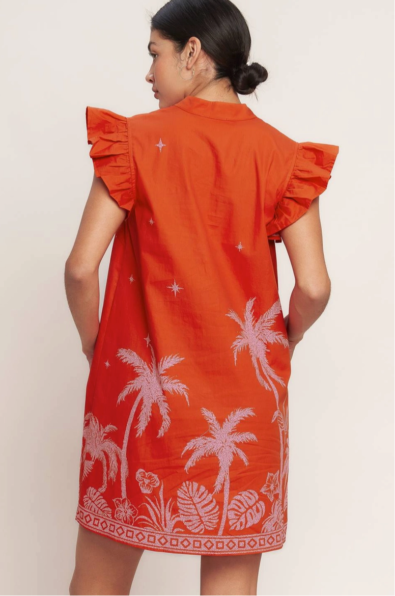 Red & Pink Tropical Printed Sundress from Southern Sunday Boutique in Naples, FL