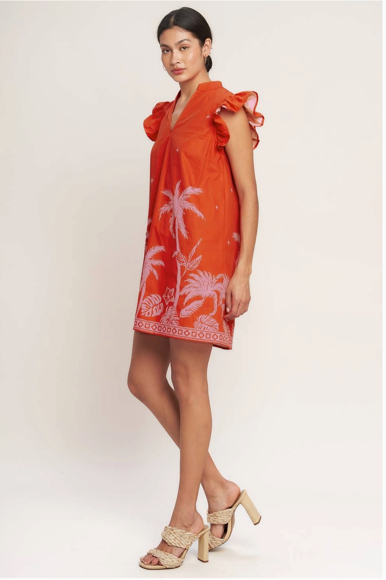 Red & Pink Tropical Printed Sundress from Southern Sunday Boutique in Naples, FL