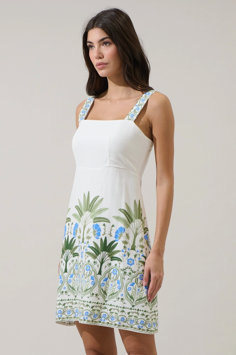 White Tropical Floral Mini Dress from Southern Sunday Boutique in Naples, FL