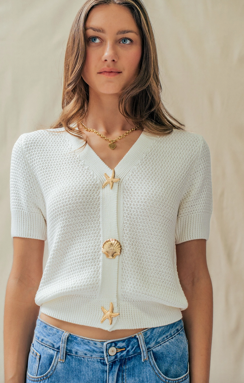 Coastal Cardigan in White from Southern Sunday Boutique in Naples, FL
