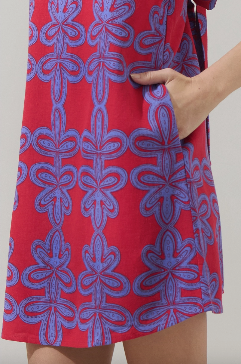 Red & Blue Halter Mini Dress from Southern Sunday Boutique in Naples, FL.