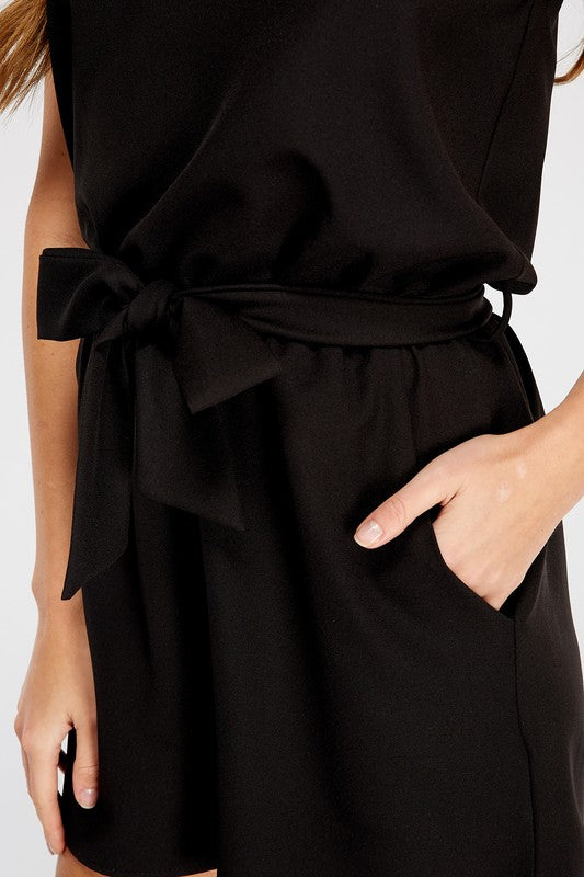 Black Belted Romper Rompers available at Southern Sunday