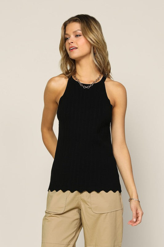 Black Knit Halter Tank Tops available at Southern Sunday