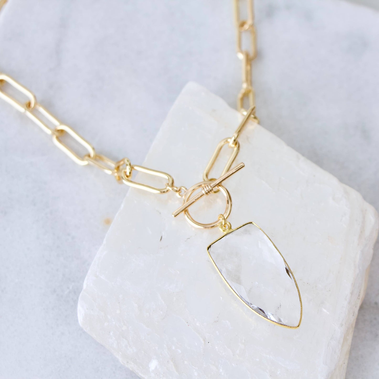 Quartz Toggle Paperclip Necklace from Southern Sunday