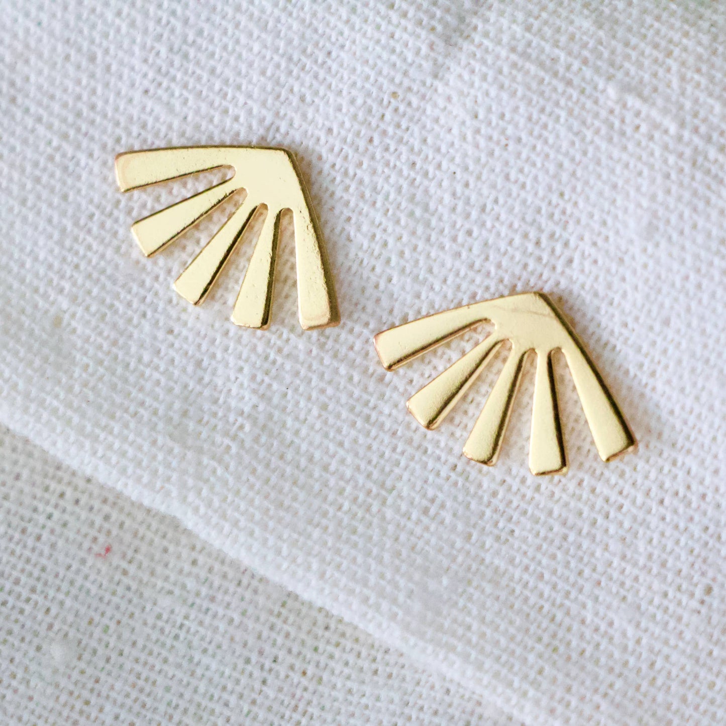 Gold Fan Stud Earring from Southern Sunday