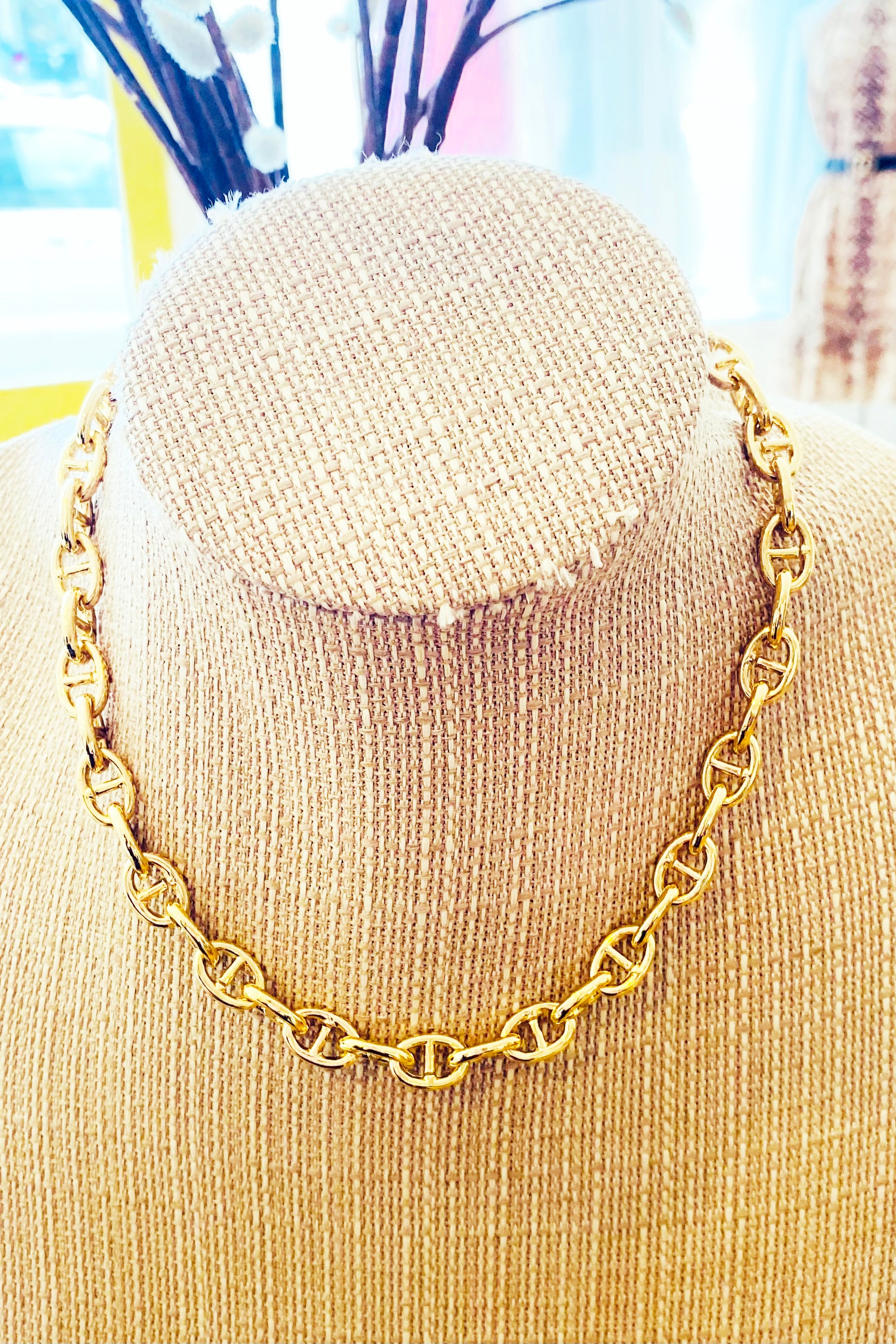 Gold Chunky Chain Necklace Jewelry available at Southern Sunday