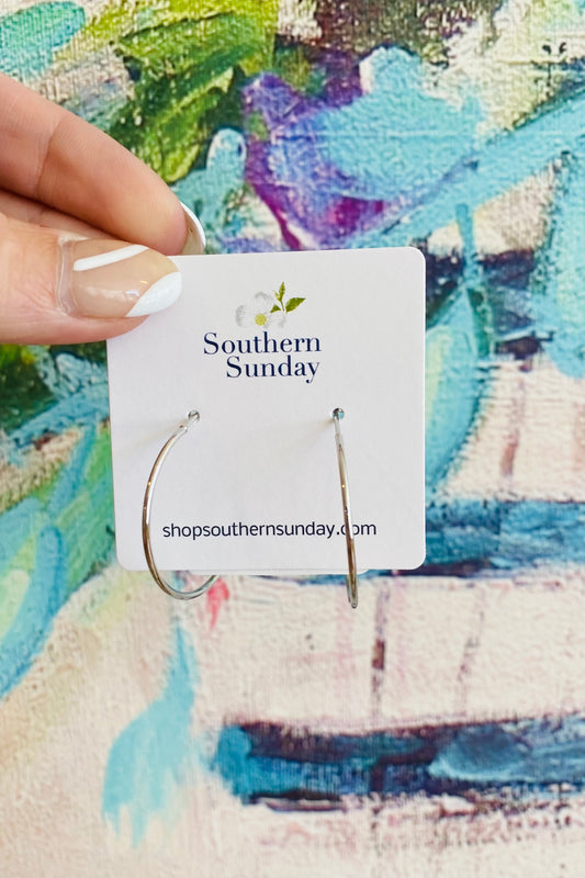 Small Silver Hoop Earrings Jewelry available at Southern Sunday