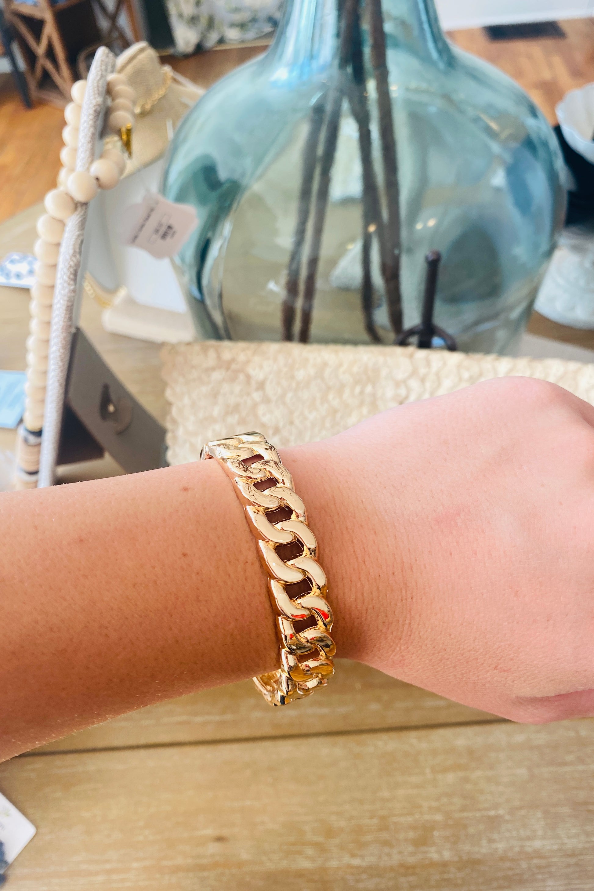 Gold Chain Hinge Bracelet Jewelry available at Southern Sunday