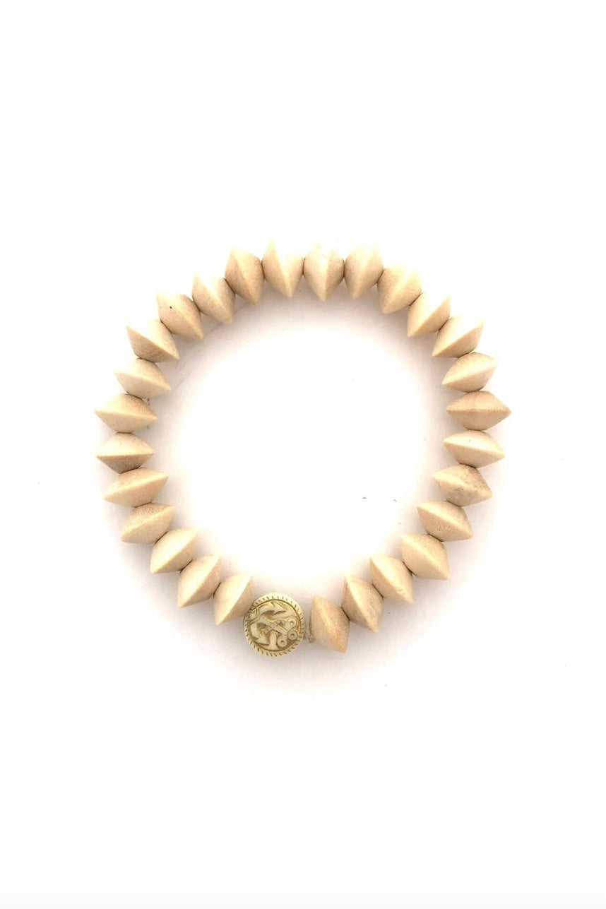 Ivory Wooden Bead Bracelet Jewelry available at Southern Sunday