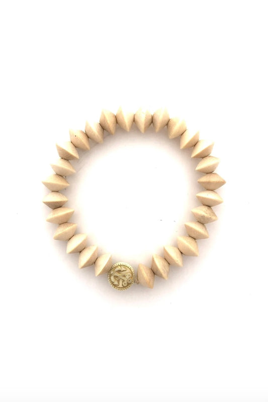 Ivory Wooden Bead Bracelet Jewelry available at Southern Sunday
