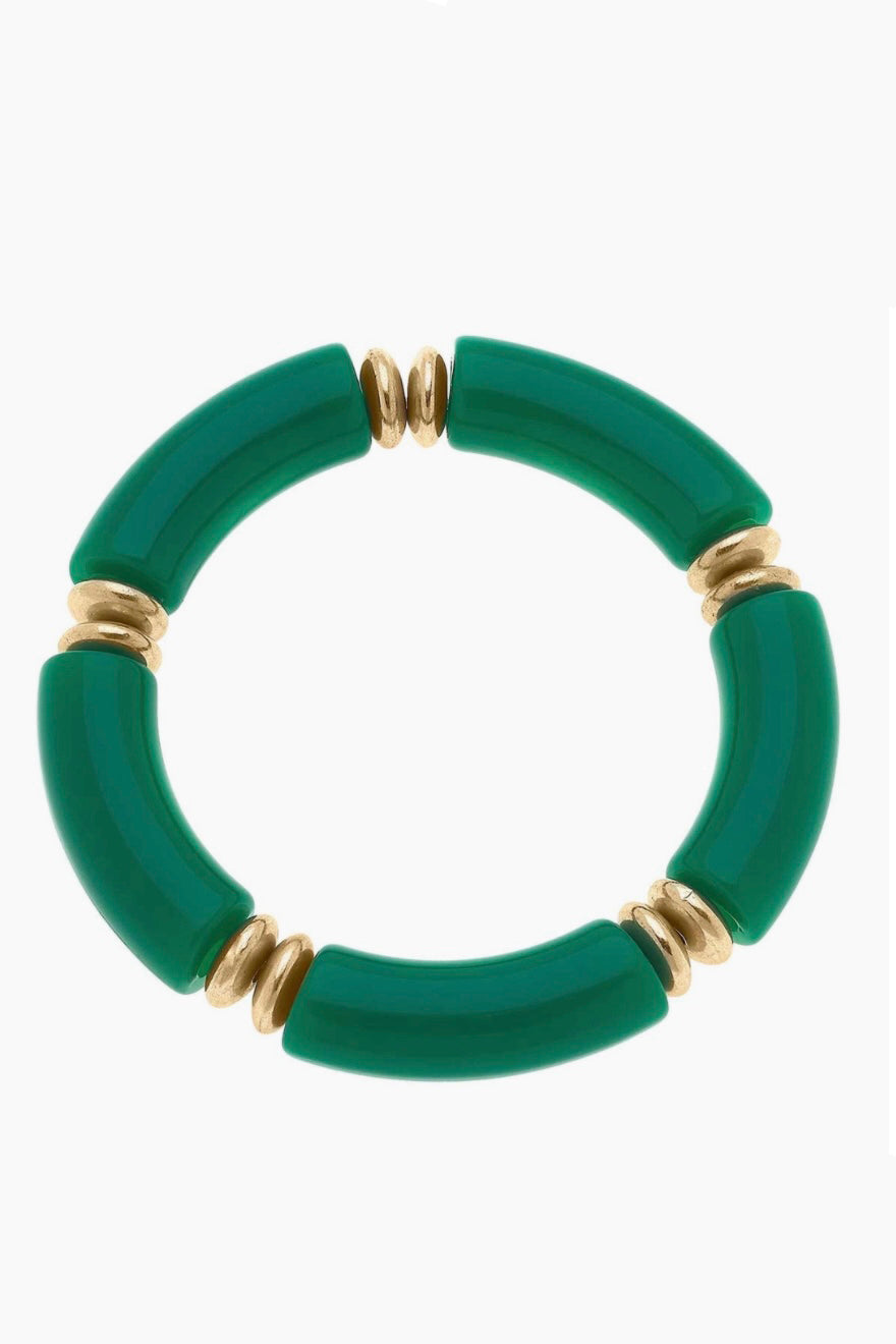 Green Resin Stretch Bracelet Jewelry available at Southern Sunday