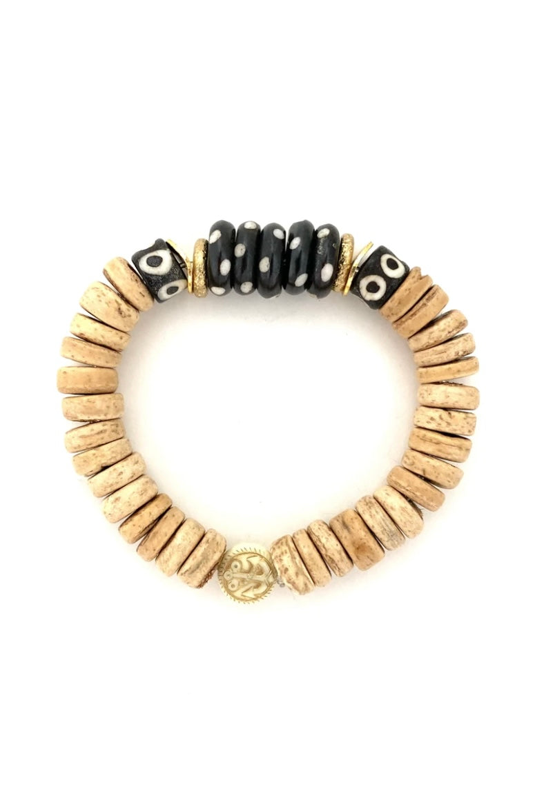 Natural Wood Tribal Beaded Bracelet Jewelry available at Southern Sunday