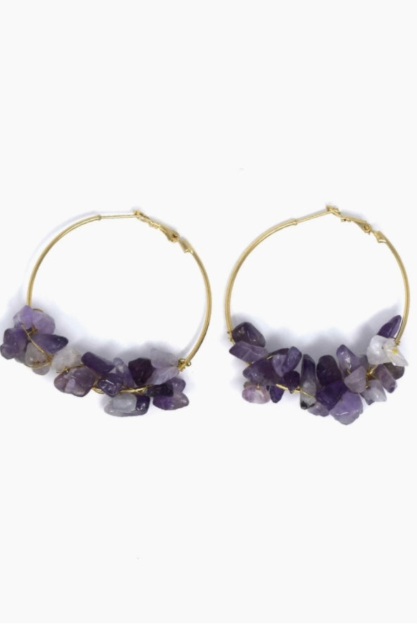 Amethyst Hoop Earring Jewelry available at Southern Sunday