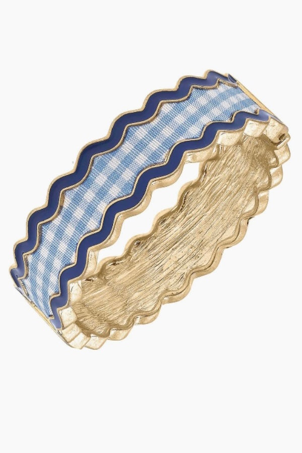Blue Gingham Bangle Jewelry available at Southern Sunday