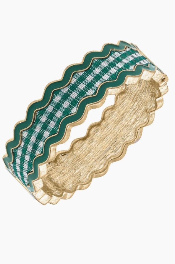 Green Gingham Bangle Jewelry available at Southern Sunday