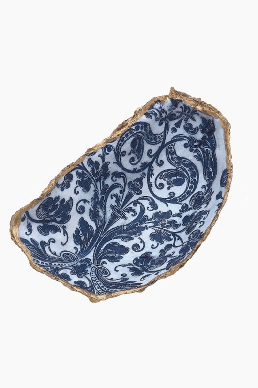 Blue & White Oyster Shell Ring Dish Home available at Southern Sunday