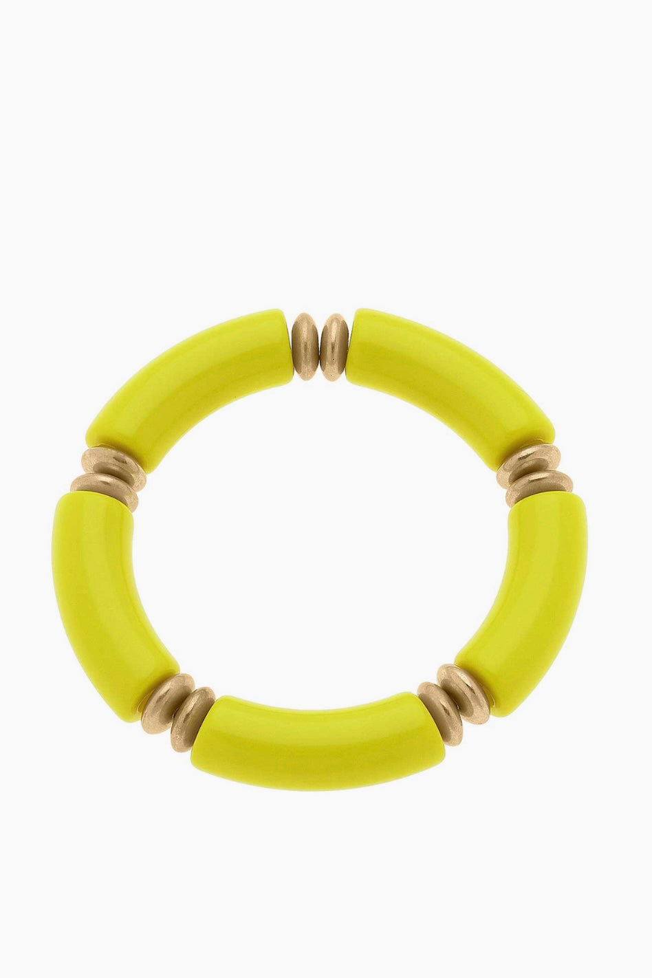 Lemon Yellow Resin Stretch Bracelet Jewelry available at Southern Sunday