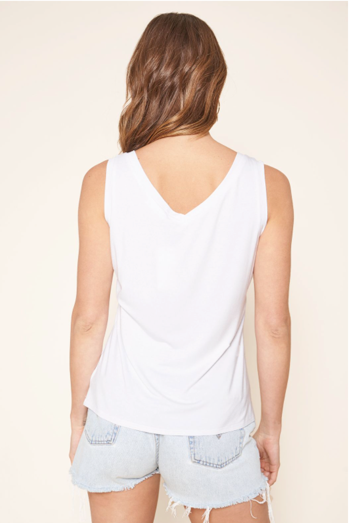 The Perfect V Neck Tank - White Tops available at Southern Sunday