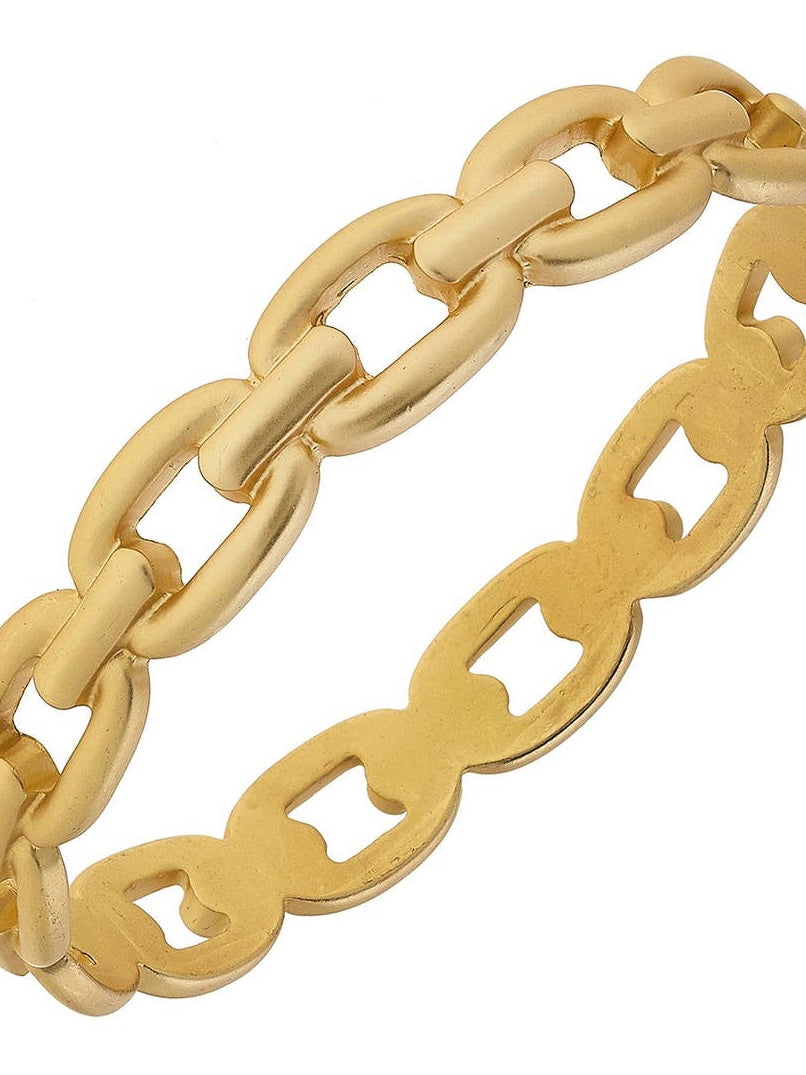 Gold Frozen Chain Bangle Bracelet Jewelry available at Southern Sunday